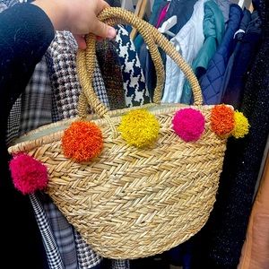 Free People Pom Pom Beach Tote NWOT